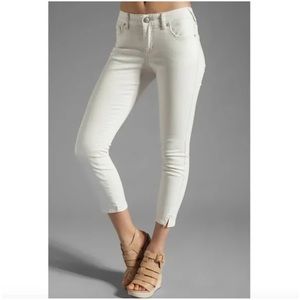 Free People White Denim Skinny Cropped Jeans